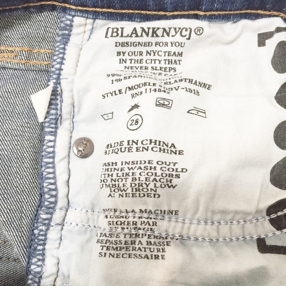 Blank NYC Midrise Distressed Skinny Denim Jeans 28 - Picture 7 of 7